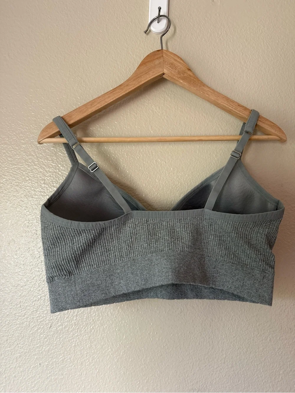 Lucky Brand Ribbed Padded Bralette - Gray